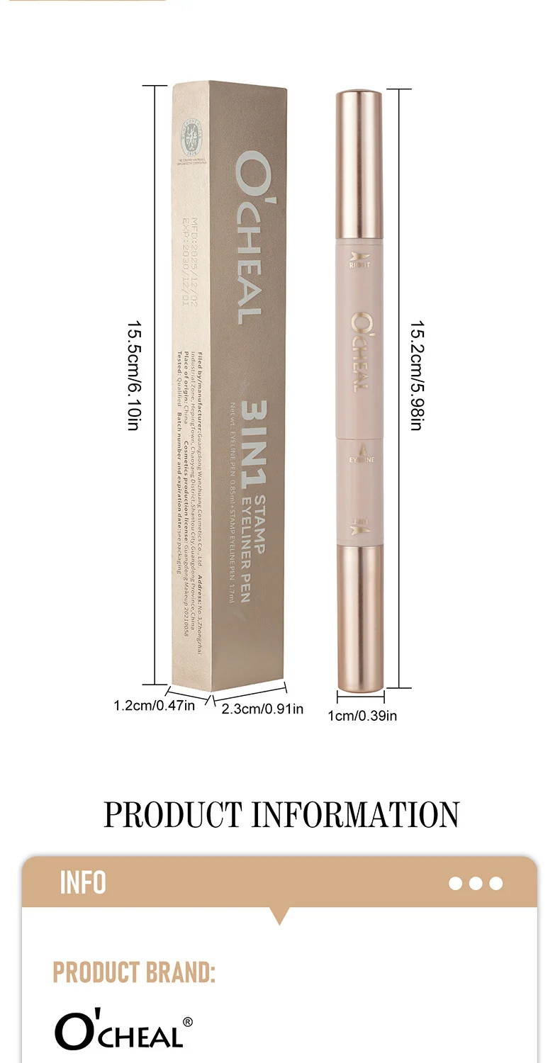 3-in-1 Stamp Eyeliner Pen Waterproof Winged Eyeliner with Dual Tip 11 3 in 1 stamp eyeliner pen dual tip waterproof sit h2cwnnwk desc 11