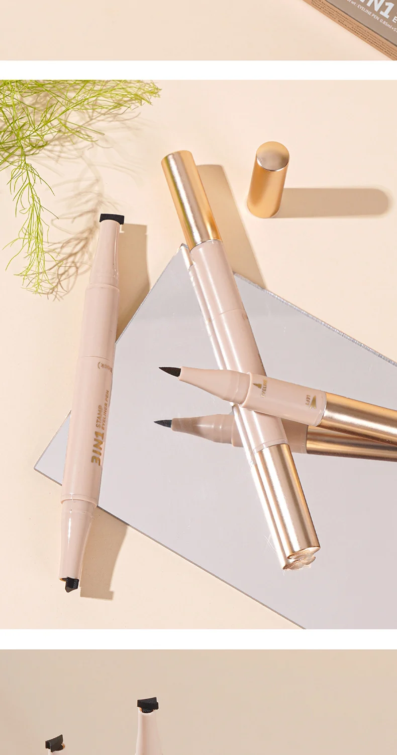 3-in-1 Stamp Eyeliner Pen Waterproof Winged Eyeliner with Dual Tip 13 3 in 1 stamp eyeliner pen dual tip waterproof sit h2cwnnwk desc 13