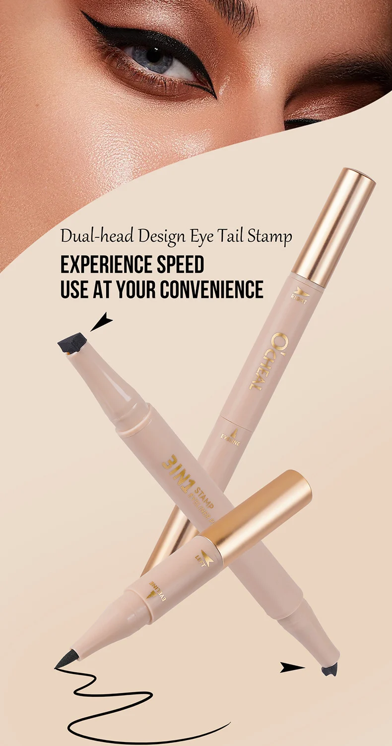 3-in-1 Stamp Eyeliner Pen Waterproof Winged Eyeliner with Dual Tip 2 3 in 1 stamp eyeliner pen dual tip waterproof sit h2cwnnwk desc 2
