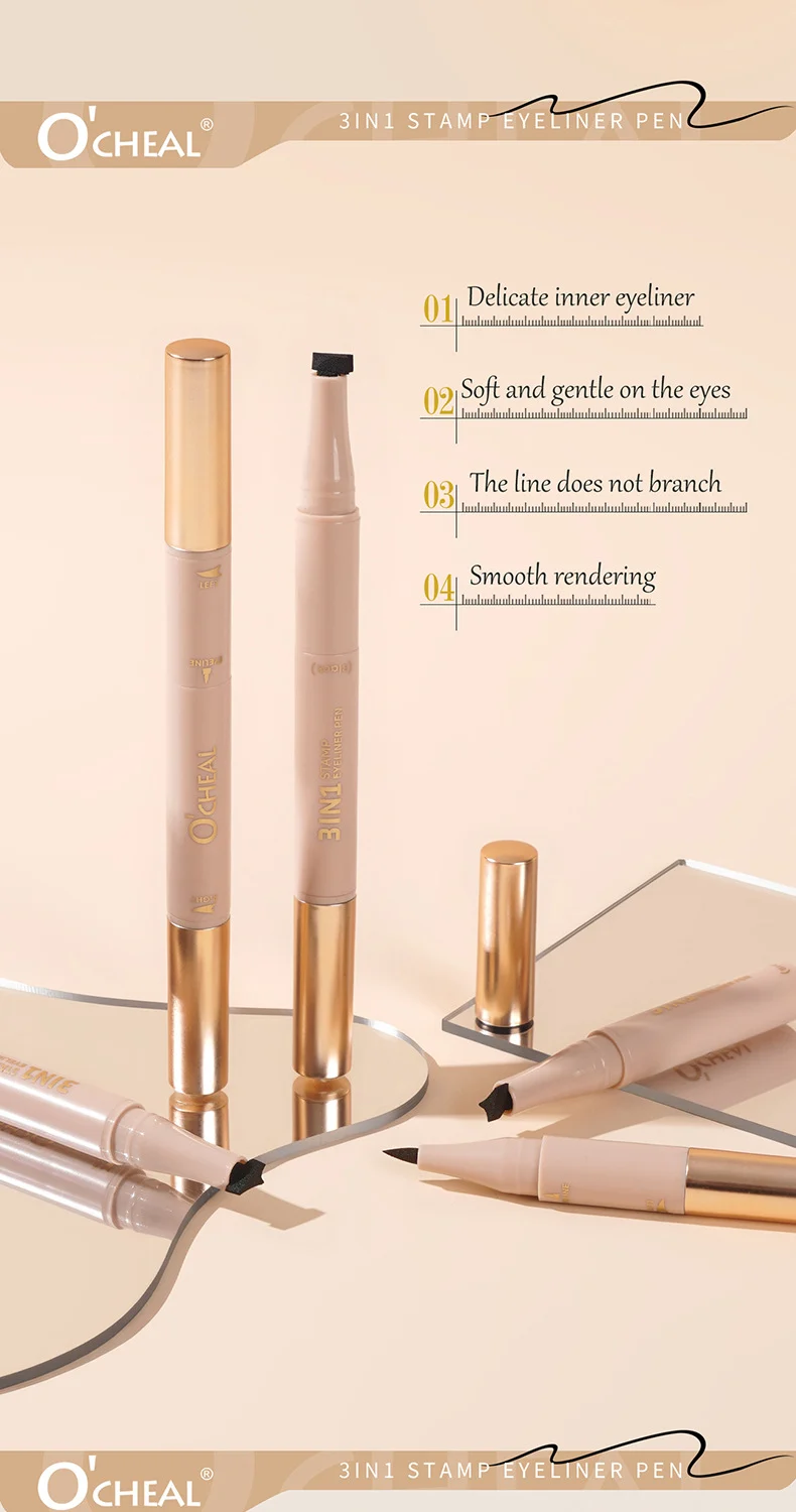 3-in-1 Stamp Eyeliner Pen Waterproof Winged Eyeliner with Dual Tip 6 3 in 1 stamp eyeliner pen dual tip waterproof sit h2cwnnwk desc 6
