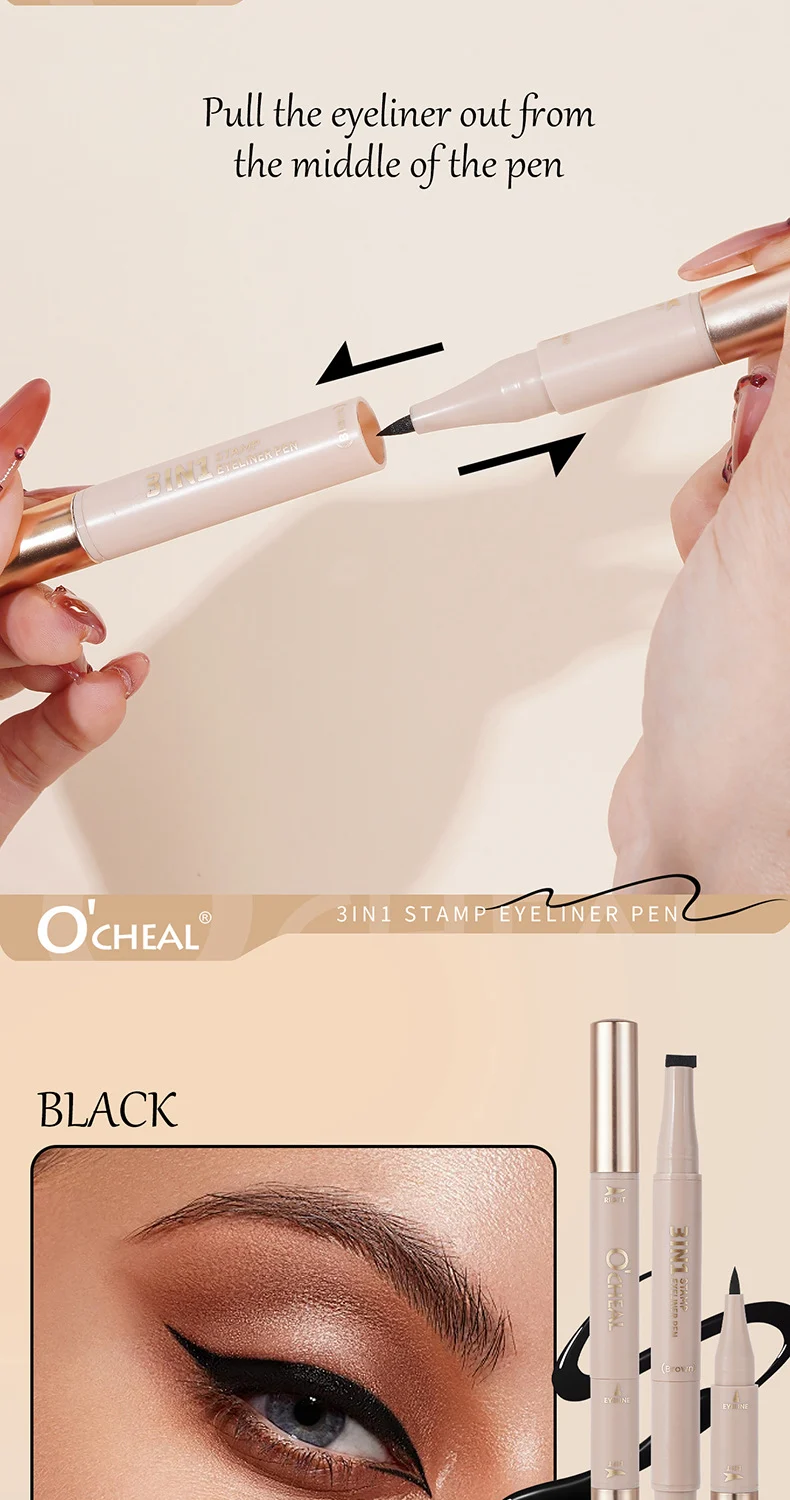 3-in-1 Stamp Eyeliner Pen Waterproof Winged Eyeliner with Dual Tip 7 3 in 1 stamp eyeliner pen dual tip waterproof sit h2cwnnwk desc 7