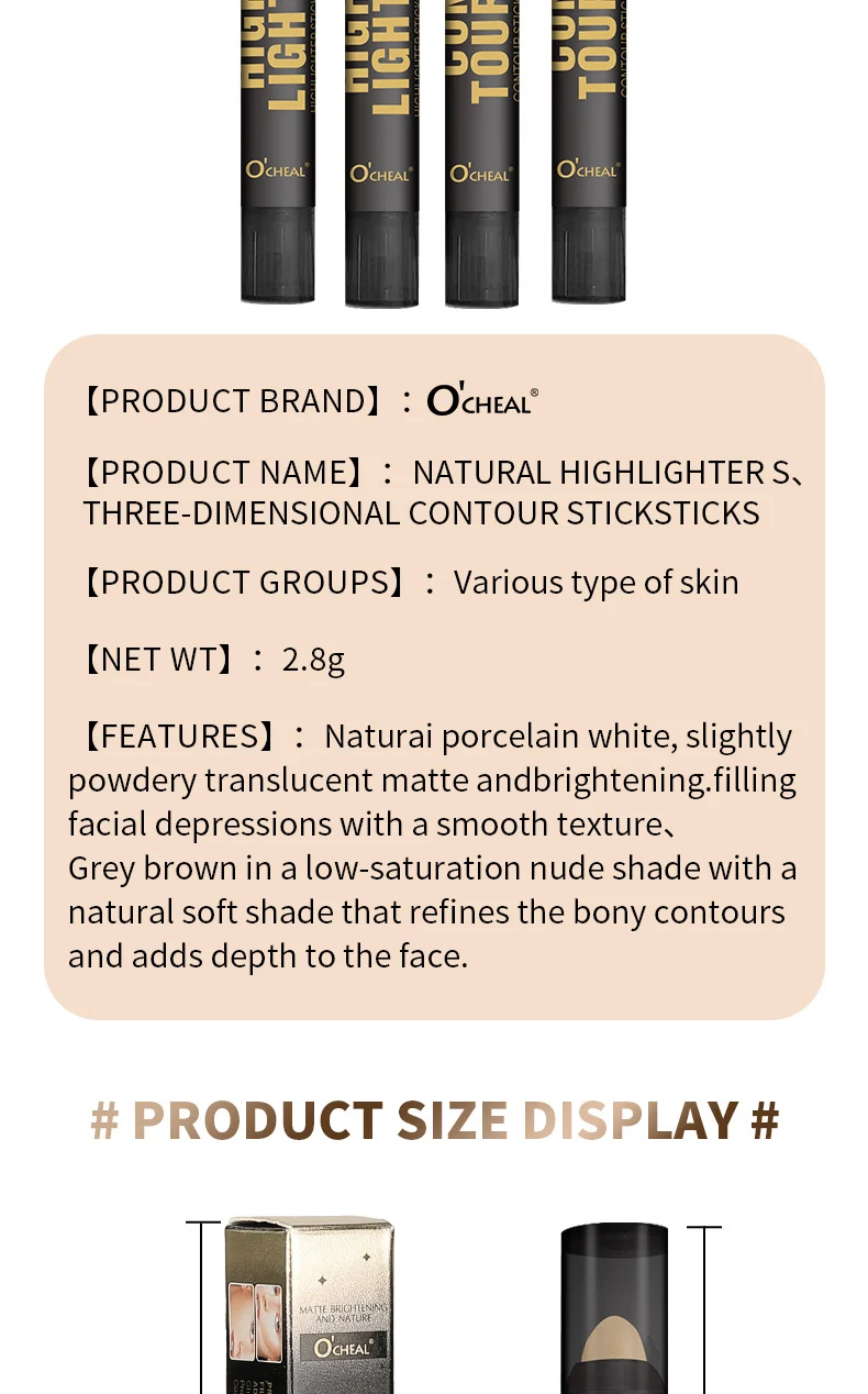 3D Contour Stick Multi-Purpose Highlighter Contouring Pen for Nose, Under Eyes & Jawline 16 3d contour stick multi purpose highlighter contouring pen sit tbkv2pef desc 16