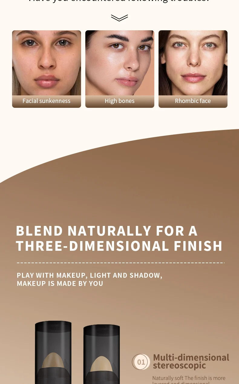 3D Contour Stick Multi-Purpose Highlighter Contouring Pen for Nose, Under Eyes & Jawline 4 3d contour stick multi purpose highlighter contouring pen sit tbkv2pef desc 4
