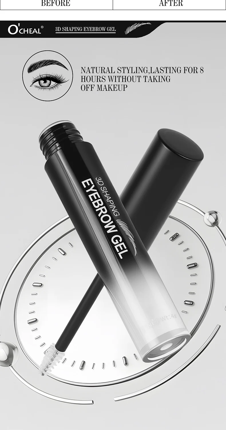 3D Shaping Eyebrow Gel Transparent Waterproof Sweatproof Long Lasting Clear Brow Gel 4 3d shaping eyebrow gel transparent waterproof clear sit e6wx8ua3 desc 4