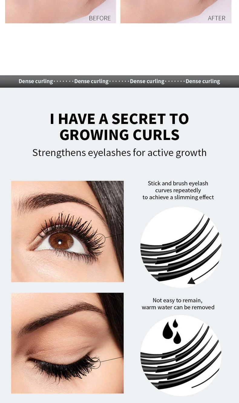 4D Feather Fashion Mascara Waterproof Volumizing & Lengthening for Curled Lashes 14 4d feather fashion waterproof mascara sit 96sucvw4 desc 14
