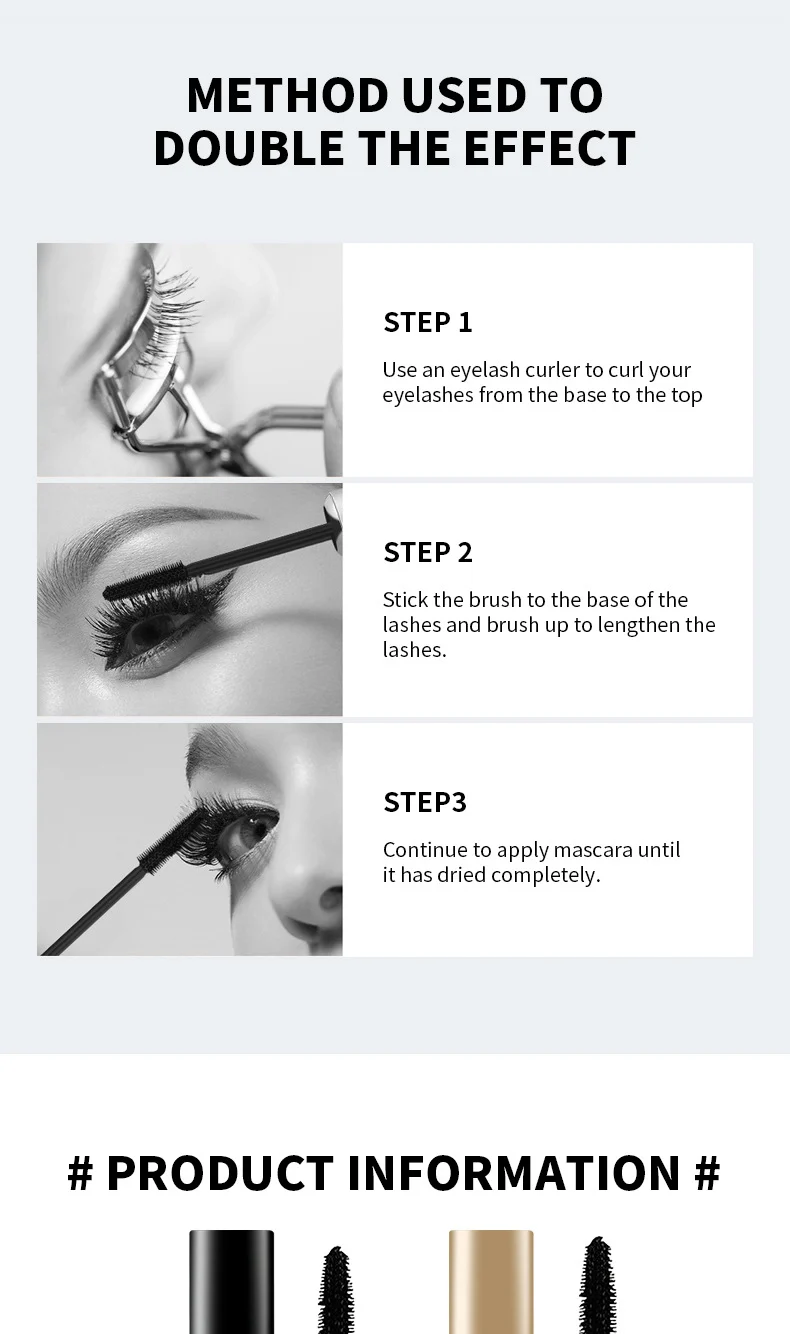 4D Feather Fashion Mascara Waterproof Volumizing & Lengthening for Curled Lashes 15 4d feather fashion waterproof mascara sit 96sucvw4 desc 15