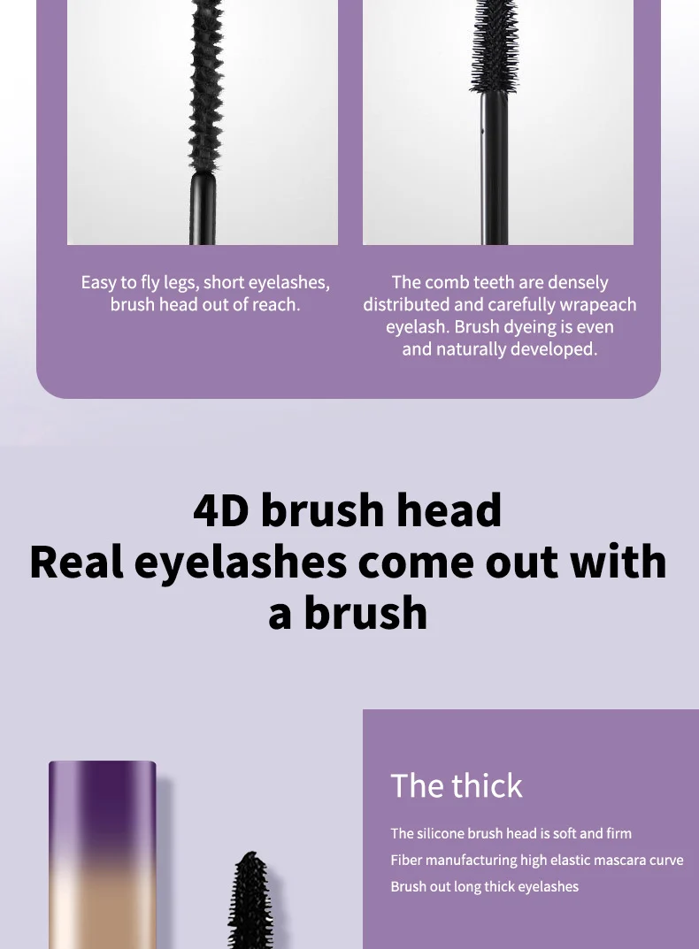 4D Feather Fashion Mascara Waterproof Volumizing & Lengthening for Curled Lashes 21 4d feather fashion waterproof mascara sit 96sucvw4 desc 21