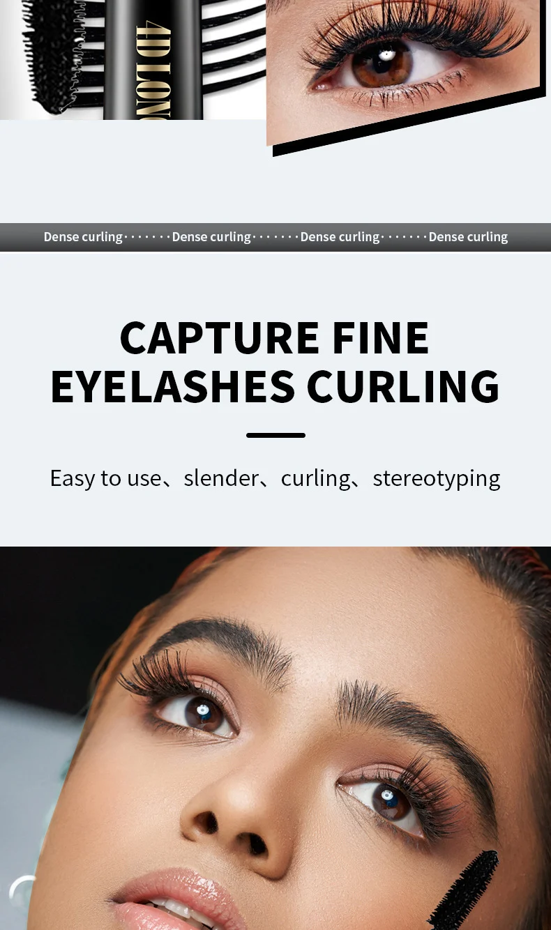4D Mascara Waterproof Long-Lasting Volumizing and Curling Eyelash Makeup 3 4d long feather mascara waterproof sit btdkaj93 desc 3