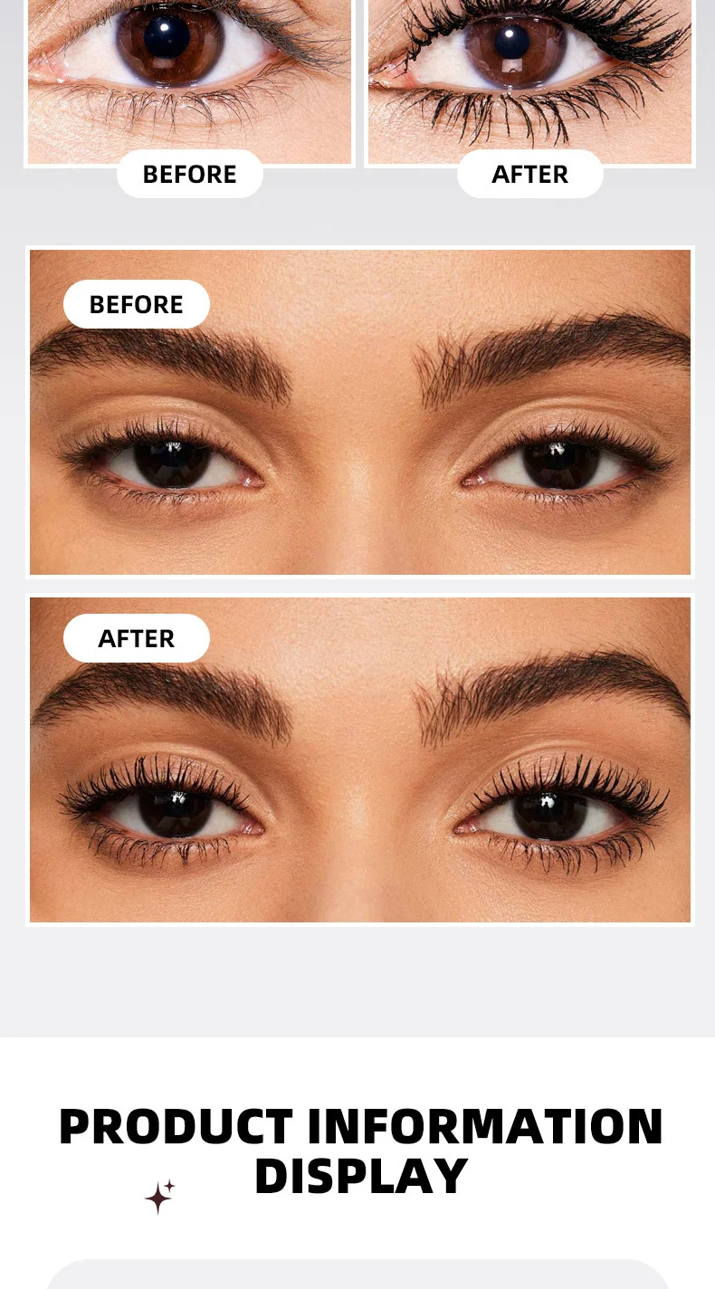 4D Waterproof Mascara for Extreme Length, Volume, Curl & Smudge-Proof Hold 12 4d waterproof mascara length volume curl sit knwpqg4u desc 12