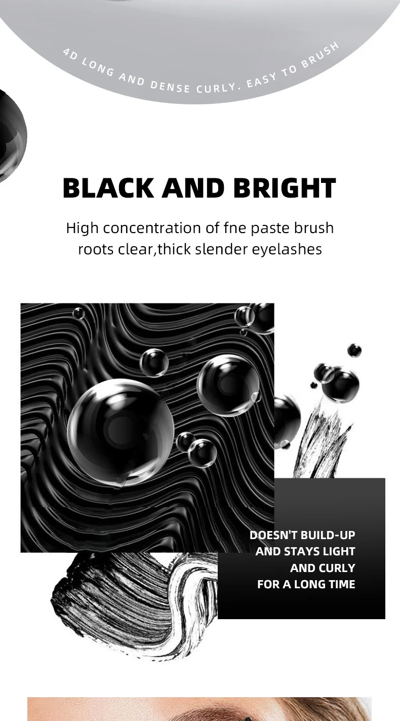 4D Waterproof Mascara for Extreme Length, Volume, Curl & Smudge-Proof Hold 2 4d waterproof mascara length volume curl sit knwpqg4u desc 2