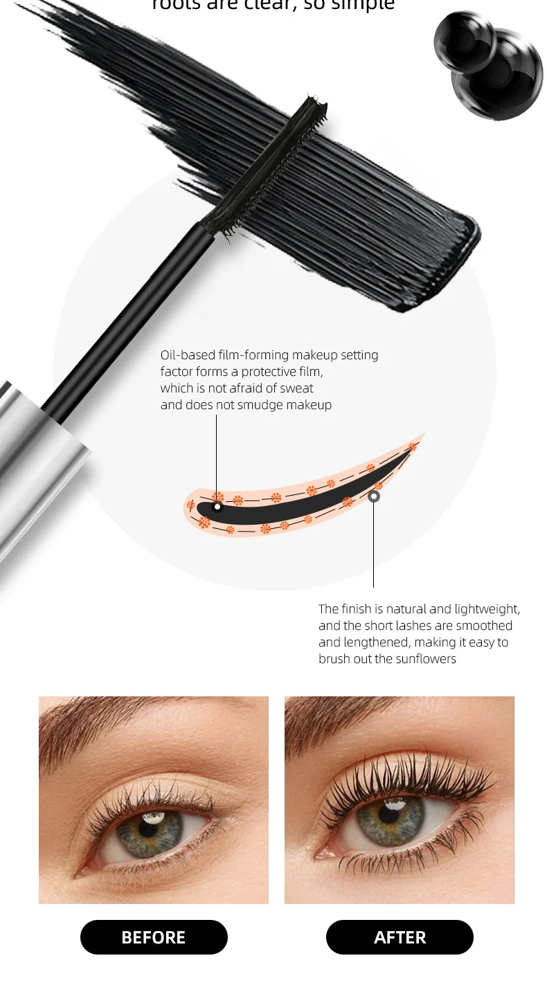 4D Waterproof Mascara for Extreme Length, Volume, Curl & Smudge-Proof Hold 5 4d waterproof mascara length volume curl sit knwpqg4u desc 5