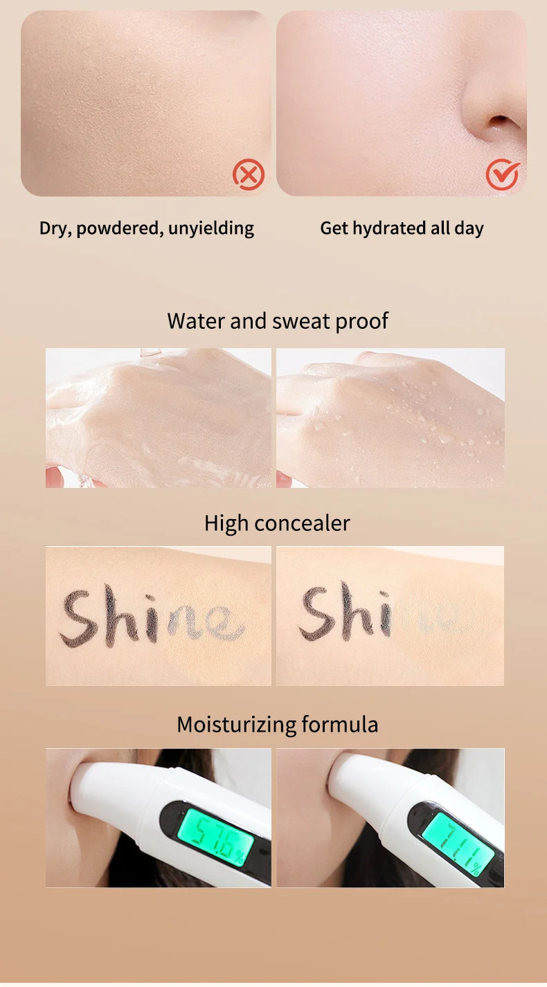 Air Cushion BB Cream Full Coverage Moisturizing Concealer Foundation Long Lasting Natural Makeup 15 air cushion bb cream full coverage moisturizing concealer foundation sit qn3j4gs9 desc 15