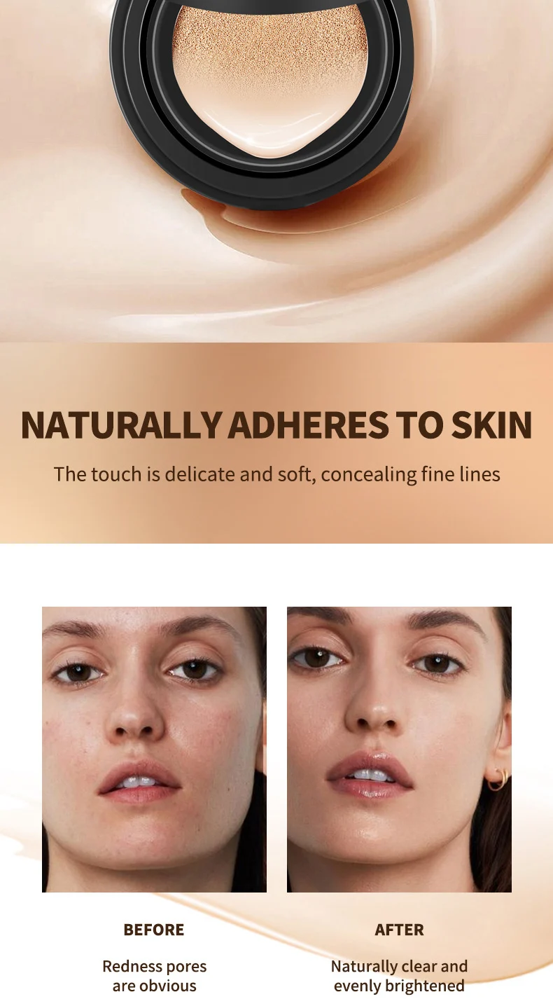 Air Cushion BB Cream Full Coverage Moisturizing Concealer Foundation Long Lasting Natural Makeup 6 air cushion bb cream full coverage moisturizing concealer foundation sit qn3j4gs9 desc 6