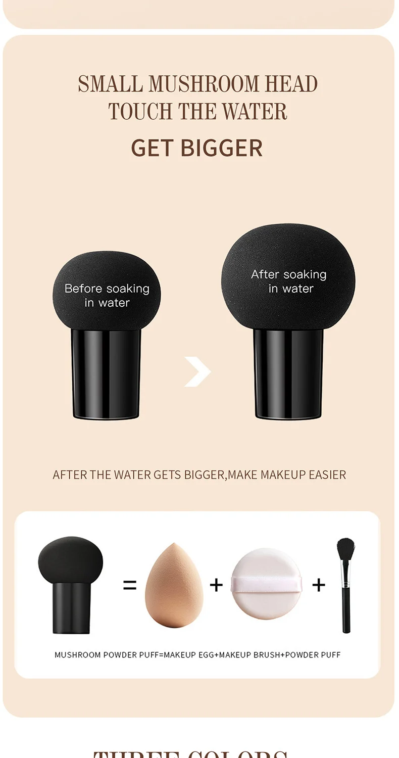 Air Cushion Foundation Mushroom Head Airy Glow Cushion Cream Concealer Moisturizing Long-Lasting 10 airy glow mushroom head cushion foundation concealer sit wym3pada desc 10
