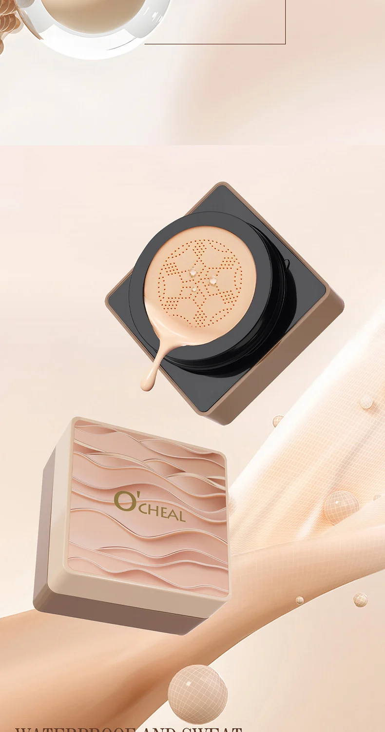 Air Cushion Foundation Mushroom Head Airy Glow Cushion Cream Concealer Moisturizing Long-Lasting 7 airy glow mushroom head cushion foundation concealer sit wym3pada desc 7