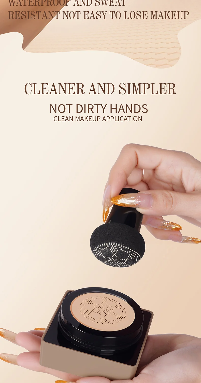 Air Cushion Foundation Mushroom Head Airy Glow Cushion Cream Concealer Moisturizing Long-Lasting 8 airy glow mushroom head cushion foundation concealer sit wym3pada desc 8