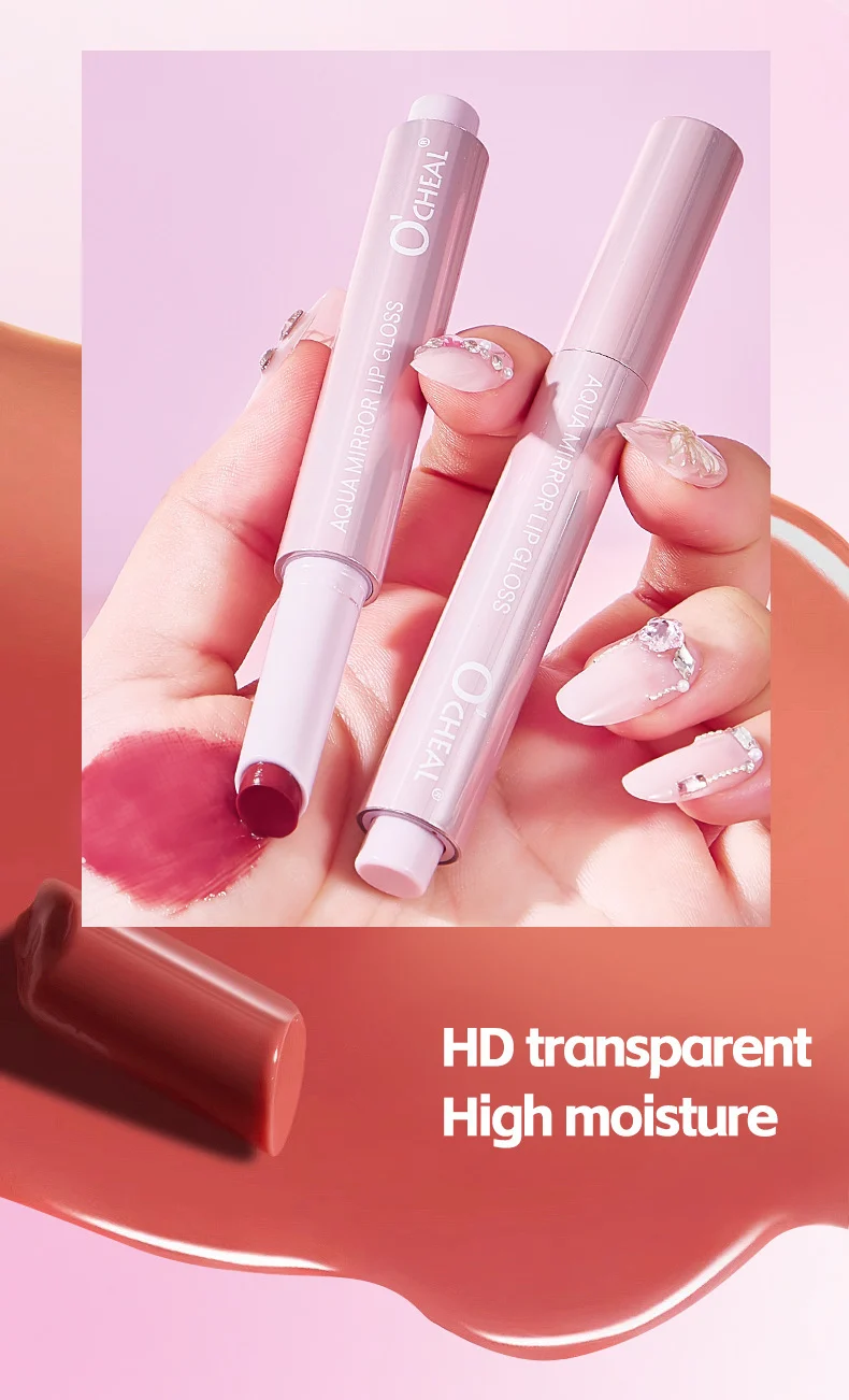 Aqua Mirror Lip Gloss Matte Waterproof Long-Lasting Lipstick Pen Non-Sticky Hydrating Lip Stain 4 aqua mirror lip gloss matte waterproof lipstick pen sit z9m528r7 desc 4