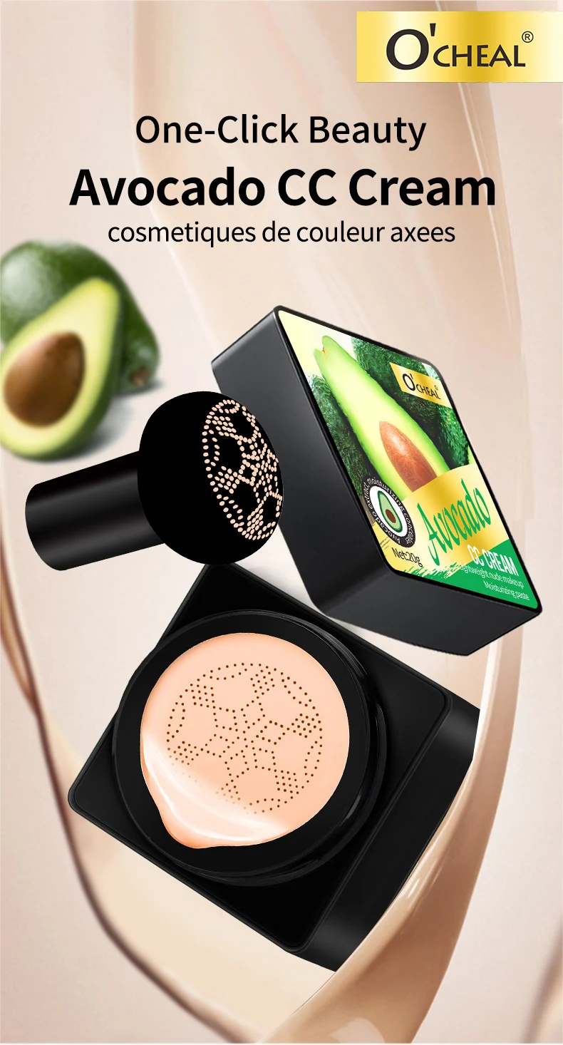 Avocado Mushroom Head Air Cushion CC Cream Concealer Hydrating Long-Lasting Brightening BB Cream 1 avocado mushroom head air cushion cc cream sit 9qjd24hz desc 1