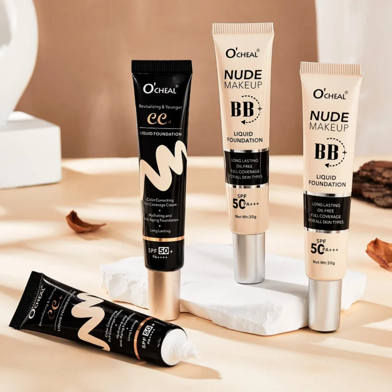 bb-cream-cc-cream-primer-long-lasting-spf50-foundation-liquid-sit-dtn4kgdy-1 O'CHEAL BB Cream and CC Cream liquid foundation with SPF50, full coverage, and hydrating anti-aging formula for all skin types.