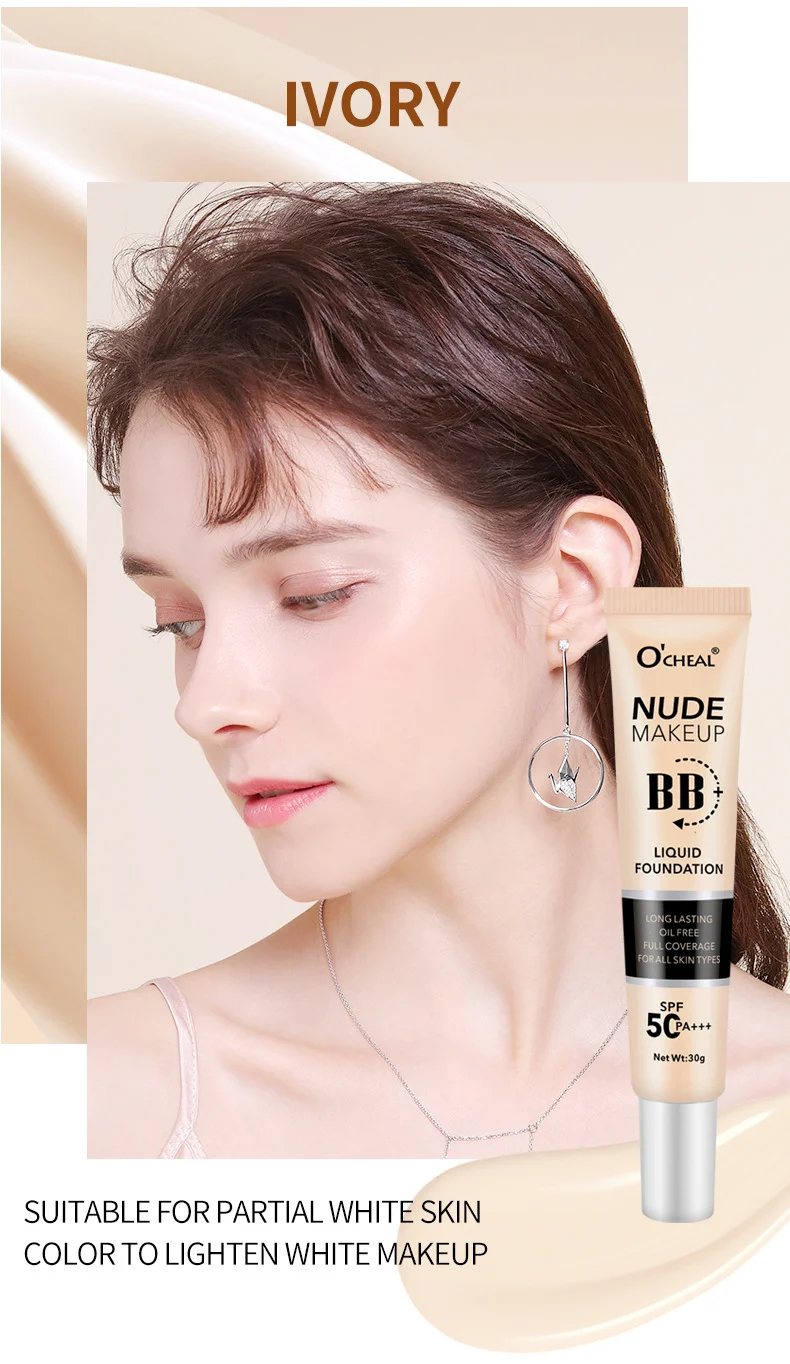 BB Cream Foundation Lightweight Full Coverage SPF50+ PA++++ Liquid Makeup 30g 10 bb cream foundation lightweight full coverage spf50 liquid makeup sit 7r3dhaw2 desc 10