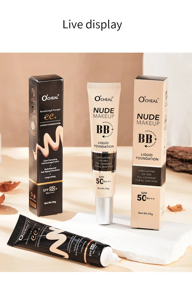 BB Cream Foundation Lightweight Full Coverage SPF50+ PA++++ Liquid Makeup 30g 14 bb cream foundation lightweight full coverage spf50 liquid makeup sit 7r3dhaw2 desc 14