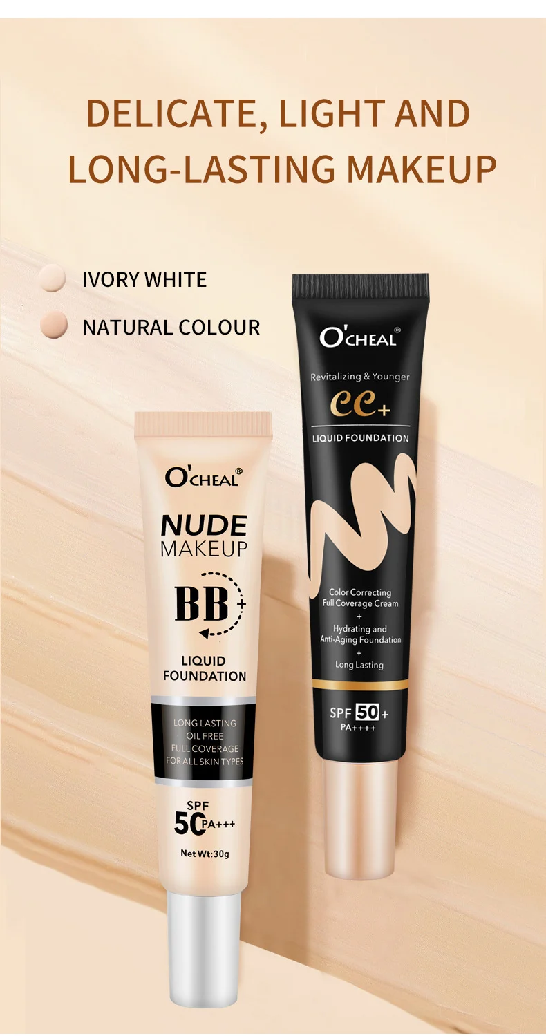 BB Cream Foundation Lightweight Full Coverage SPF50+ PA++++ Liquid Makeup 30g 8 bb cream foundation lightweight full coverage spf50 liquid makeup sit 7r3dhaw2 desc 8