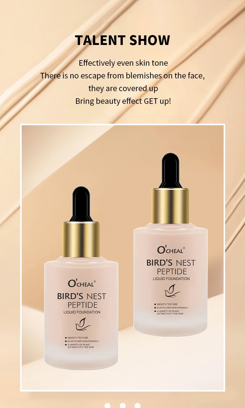 Bird's Nest Peptide Liquid Foundation Waterproof Hydrating Concealer BB Cream 13 bird s nest peptide liquid foundation concealer bb cream sit 9jqzskhp desc 13