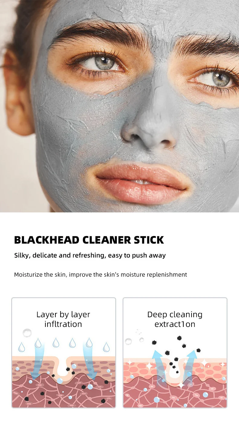 Blackhead Cleaner Stick Deep Cleansing Pore Clay Mask Solid Stick for Blackhead Removal 3 blackhead cleaner stick solid clay mask sit yhtjm23g desc 3