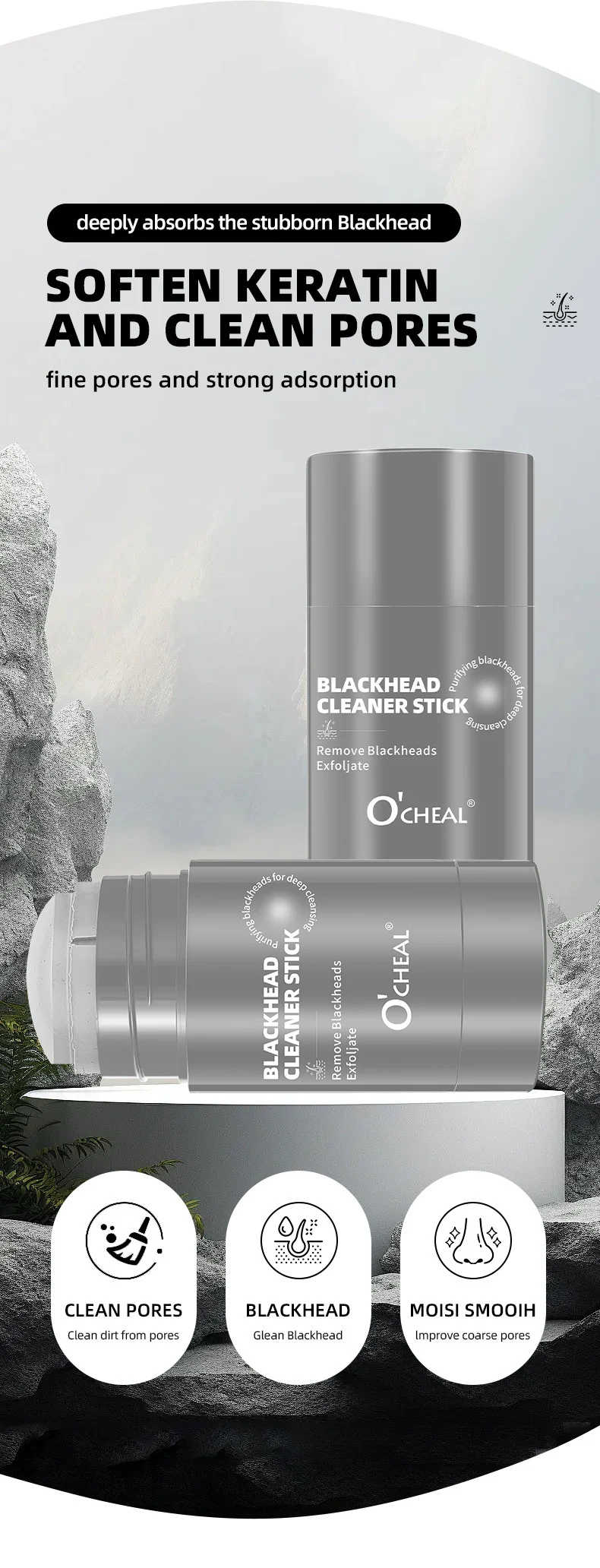Blackhead Cleaner Stick Deep Cleansing Pore Clay Mask Solid Stick for Blackhead Removal 4 blackhead cleaner stick solid clay mask sit yhtjm23g desc 4