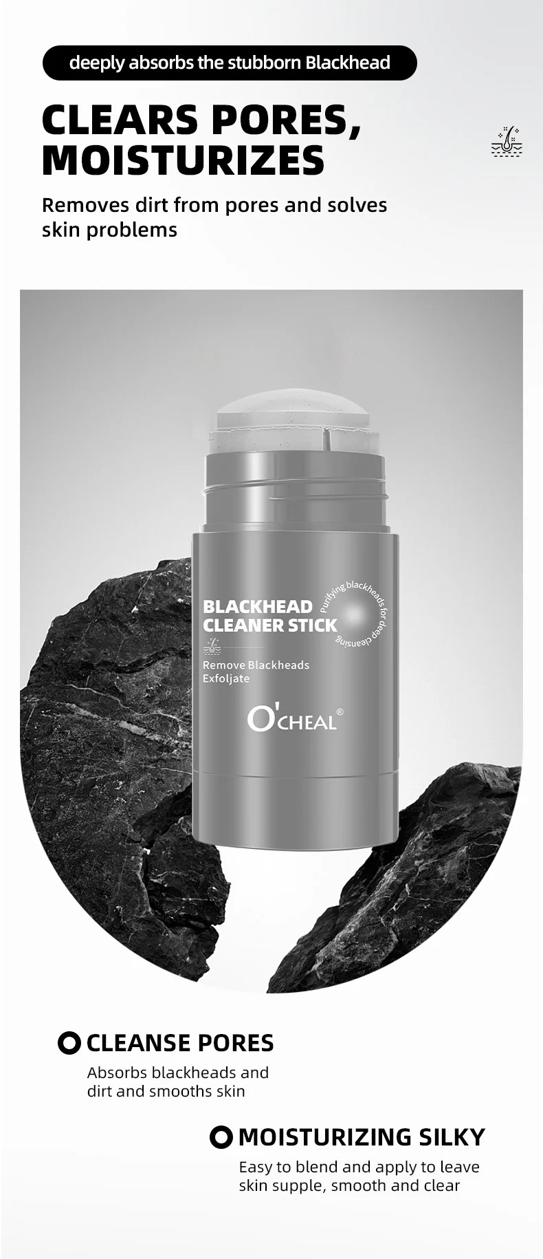 Blackhead Cleaner Stick Deep Cleansing Pore Clay Mask Solid Stick for Blackhead Removal 7 blackhead cleaner stick solid clay mask sit yhtjm23g desc 7