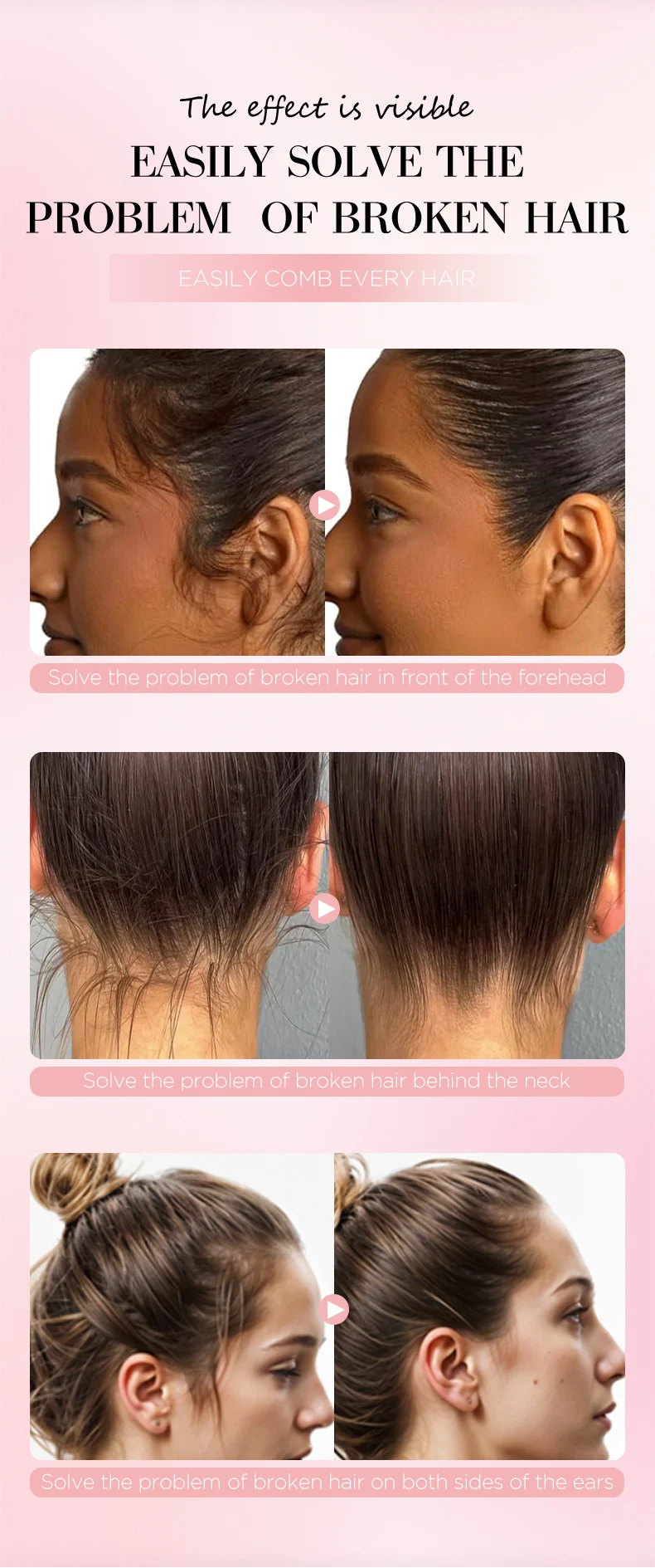Broken Hair Finishing Stick Flyaway Hair Tamer with Gel Formula & Rotating Brush 10 broken hair finishing stick flyaway tamer sit wpxzgjjm desc 10