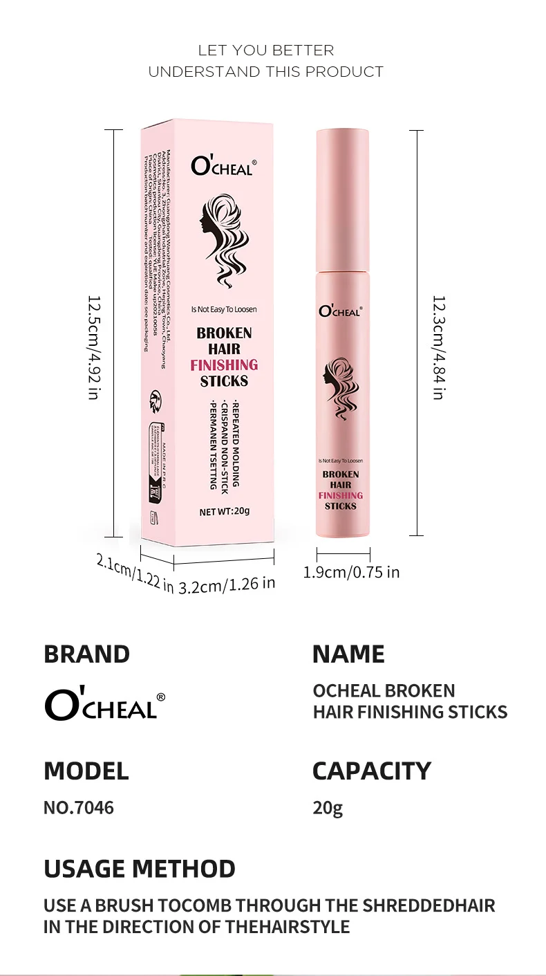 Broken Hair Finishing Stick Flyaway Hair Tamer with Gel Formula & Rotating Brush 11 broken hair finishing stick flyaway tamer sit wpxzgjjm desc 11