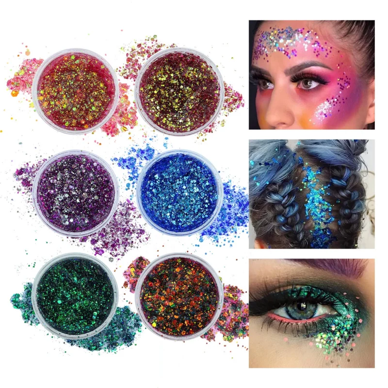 O'CHEAL Chameleon Glitter Body Gel with Sticky Formula for Easy Application on Face and Body