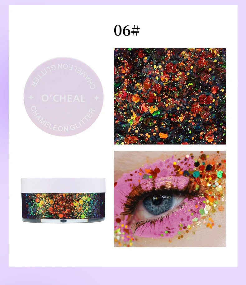 Chameleon Glitter Body Gel Long-Lasting Shine Face & Body Makeup 10 chameleon glitter body gel makeup sit yvqa9y2g desc 10