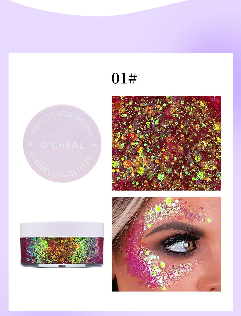 Chameleon Glitter Body Gel Long-Lasting Shine Face & Body Makeup 5 chameleon glitter body gel makeup sit yvqa9y2g desc 5