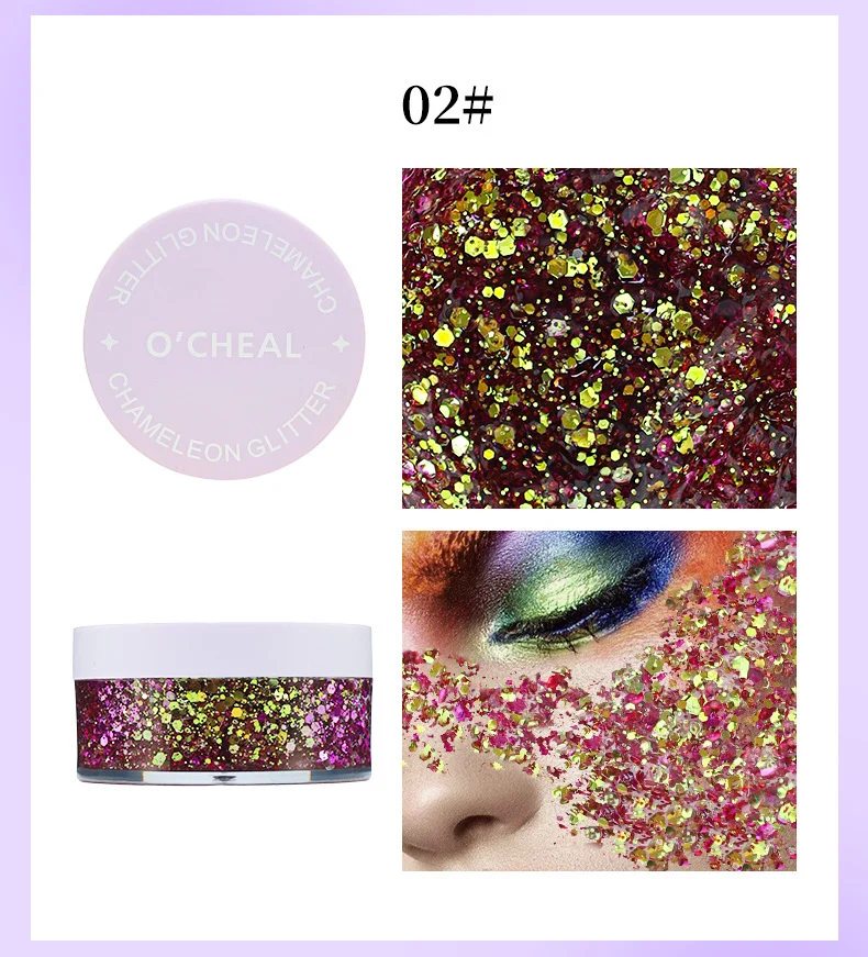 Chameleon Glitter Body Gel Long-Lasting Shine Face & Body Makeup 6 chameleon glitter body gel makeup sit yvqa9y2g desc 6
