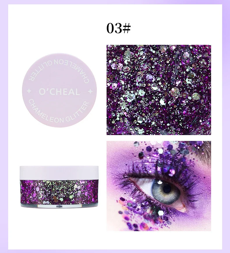 Chameleon Glitter Body Gel Long-Lasting Shine Face & Body Makeup 7 chameleon glitter body gel makeup sit yvqa9y2g desc 7