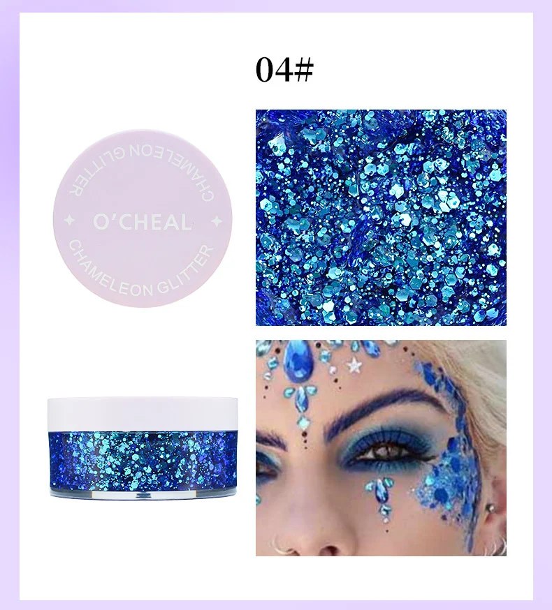 Chameleon Glitter Body Gel Long-Lasting Shine Face & Body Makeup 8 chameleon glitter body gel makeup sit yvqa9y2g desc 8
