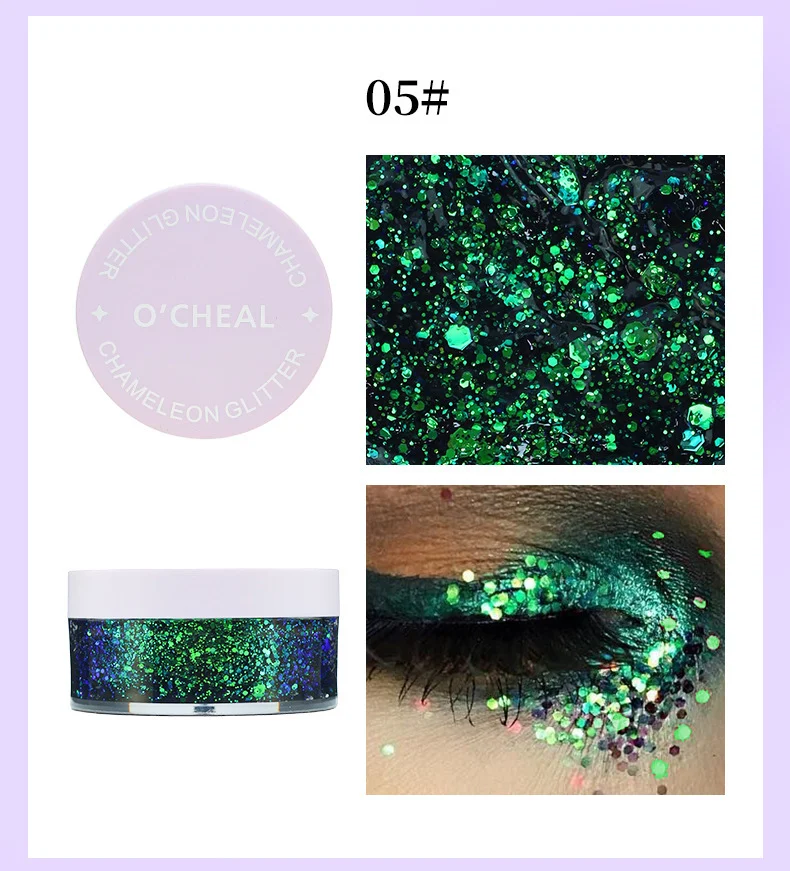 Chameleon Glitter Body Gel Long-Lasting Shine Face & Body Makeup 9 chameleon glitter body gel makeup sit yvqa9y2g desc 9