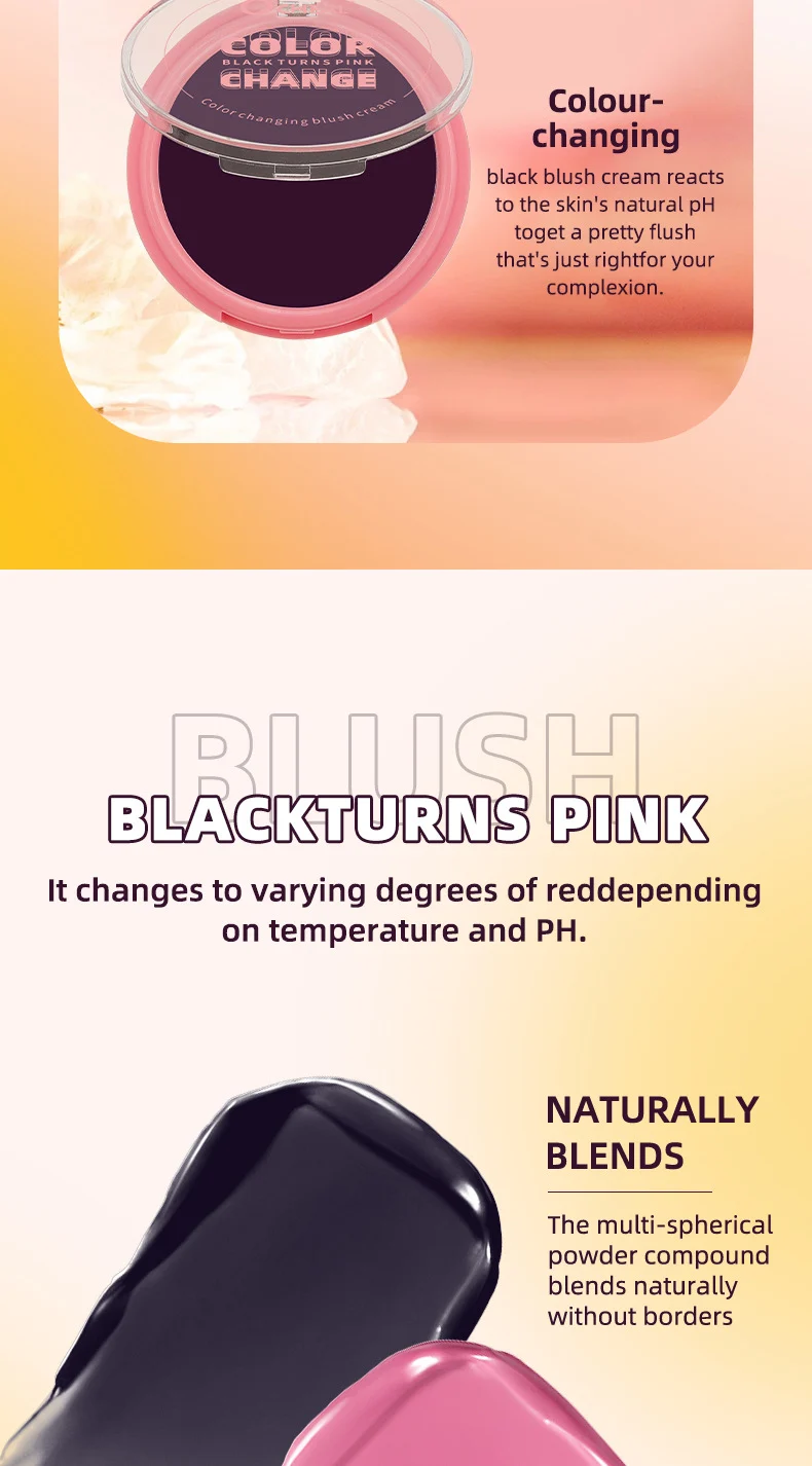 Color Changing Blush Cream 3-in-1 pH Reactive Cheek Lip Eye Multifunctional Makeup 7 color changing blush cream 3 in 1 ph reactive cheek lip eye makeup sit 3kxsce7s desc 7