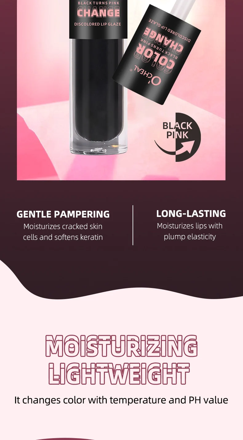 Color Changing Lip Glaze Moisturizing Waterproof Long-Lasting Lip Tint 4.5g 7 color changing lip glaze moisturizing tint sit 4xsthnb4 desc 7