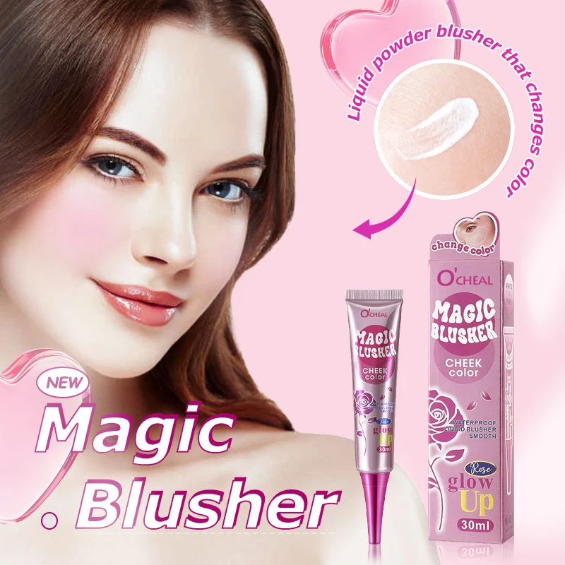 Color Changing Liquid Blush 30ml Waterproof Cream-to-Powder Temperature Sensitive Cheek Tint 1 color changing liquid blush 30ml waterproof cream to powder sit ttk8tfu9 desc 1
