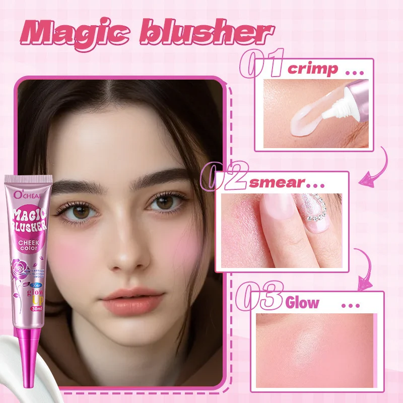Color Changing Liquid Blush 30ml Waterproof Cream-to-Powder Temperature Sensitive Cheek Tint 8 color changing liquid blush 30ml waterproof cream to powder sit ttk8tfu9 desc 8