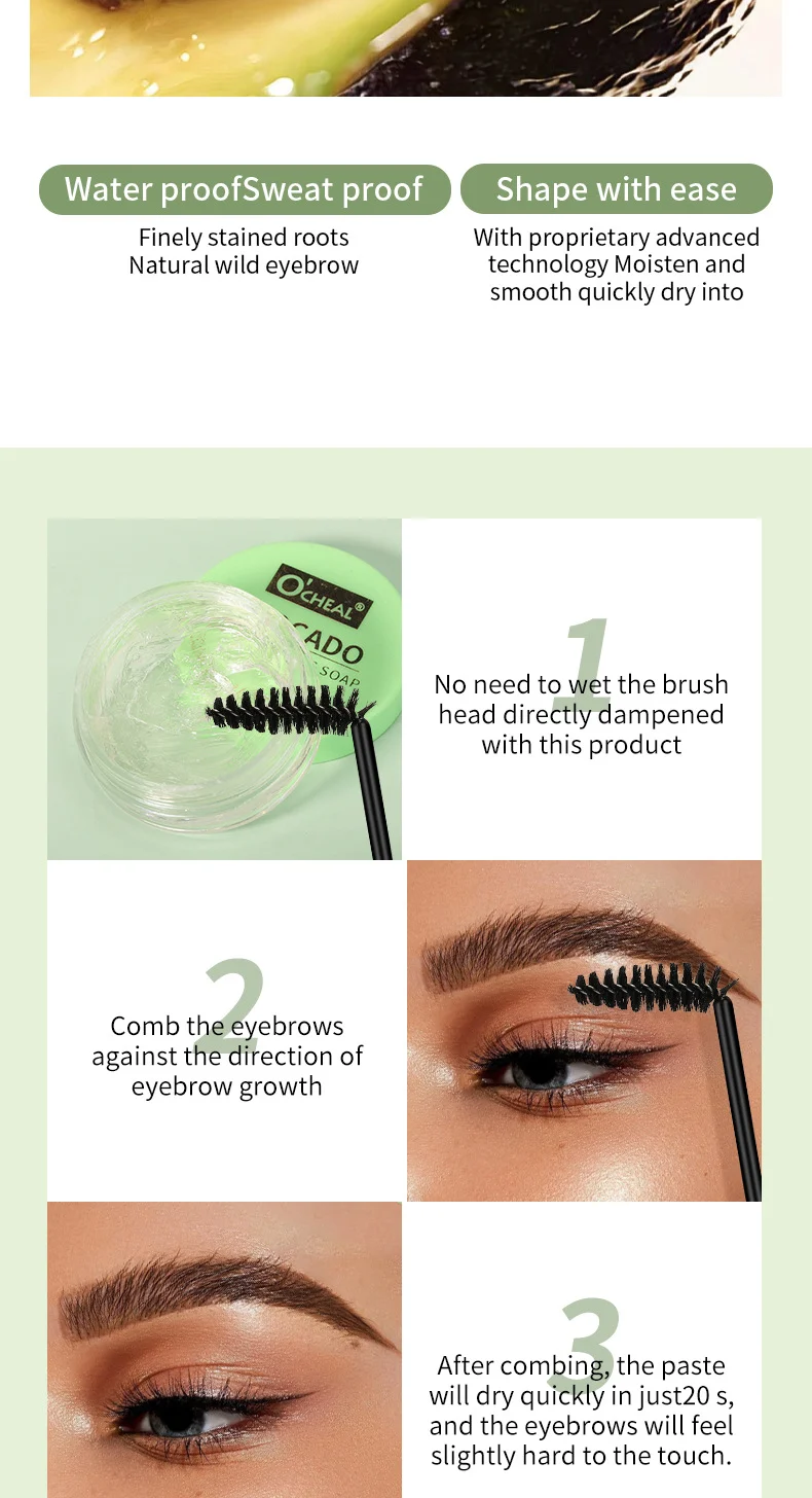 Colorless Eyebrow Gel Avocado Clear Transparent Soap Wild Brows Styling Long Lasting Waterproof 8 colorless eyebrow gel avocado clear transparent soap wild brows styling long lasting waterproof sit 6txt4g4s desc 8
