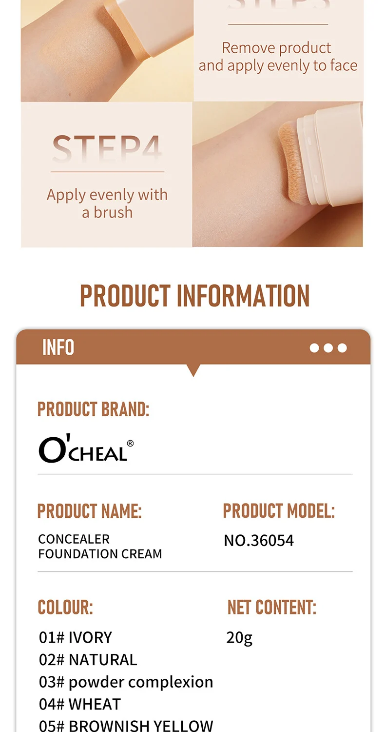 Concealer Foundation Stick Full Coverage Long Lasting with Brush for Blemish & Spot Cover 16 concealer foundation stick full coverage with brush sit hsqq5tmv desc 16