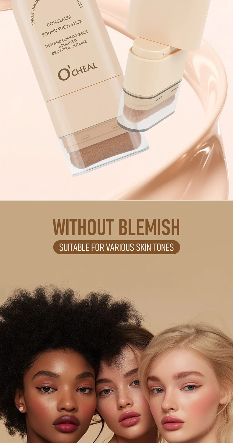 Concealer Foundation Stick Full Coverage Long Lasting with Brush for Blemish & Spot Cover 3 concealer foundation stick full coverage with brush sit hsqq5tmv desc 3