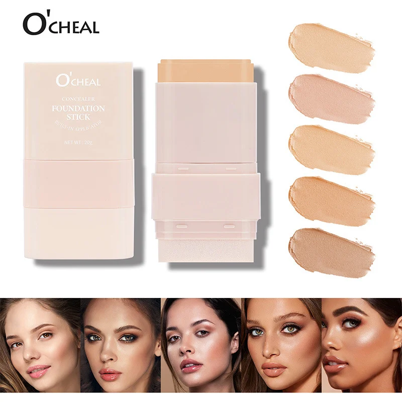concealer-foundation-stick-sit-5w435xtc-1 Concealer Foundation Stick Waterproof Lightweight Foundation Cream Stick with Built-in Sponge