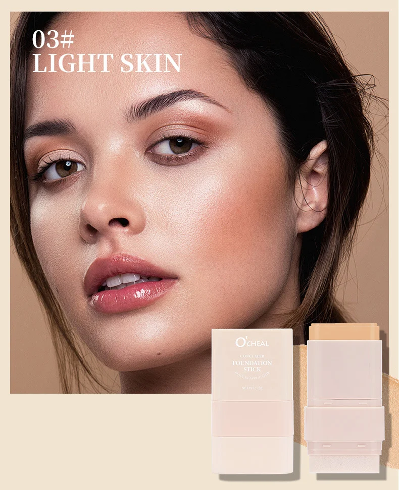 Concealer Foundation Stick Waterproof Lightweight Foundation Cream Stick with Built-in Sponge 7 concealer foundation stick sit 5w435xtc desc 7