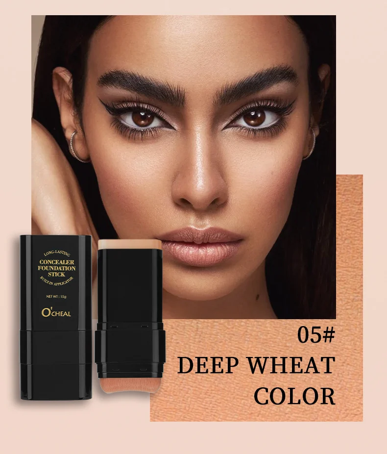 O'CHEAL Concealer Foundation Stick, Waterproof Long-Lasting, with Built-in Brush 11 concealer foundation stick sit gx2vgq9d desc 11