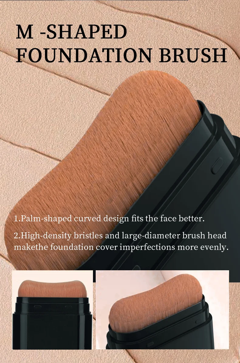 Concealer Foundation Stick Waterproof Long-Lasting Lightweight Dual-Ended Makeup with Brush 3 concealer foundation stick waterproof dual ended makeup brush sit e3xkysxg desc 3